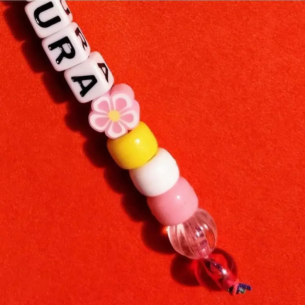 Handmade Kawaii Sakura Panda Lotus Charm Kandi Keychain